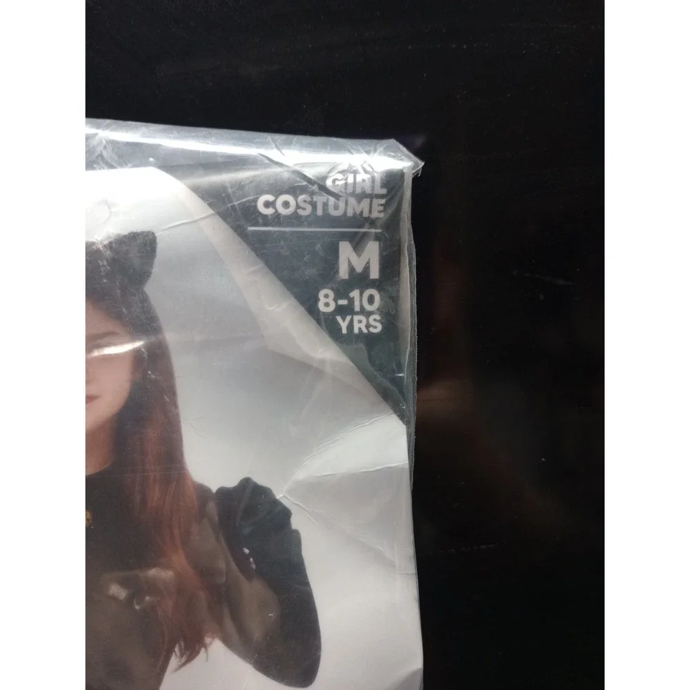 Girls Black Cat Costume Medium‎ 8-10 Spooktacular Creations Bodysuit Belt Gloves